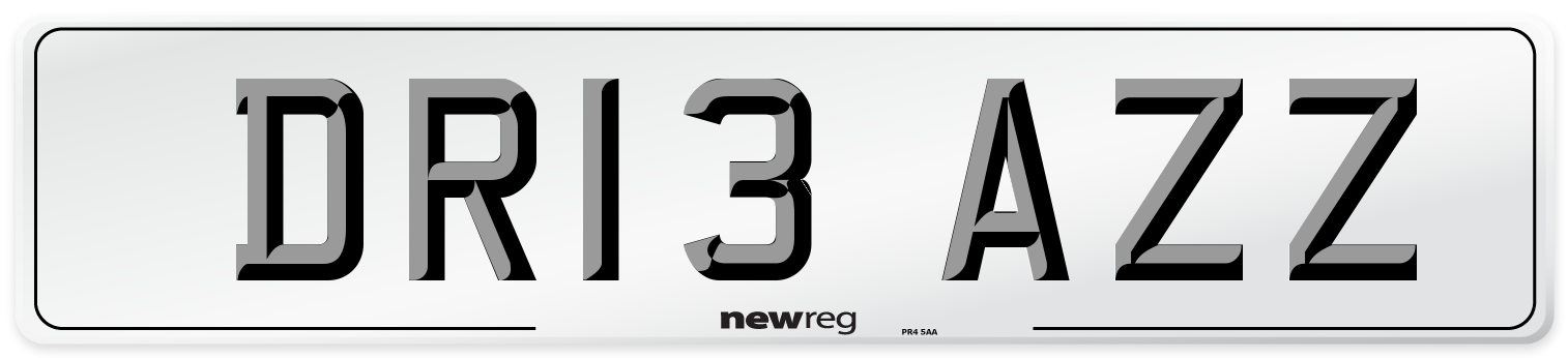 DR13 AZZ Number Plate from New Reg